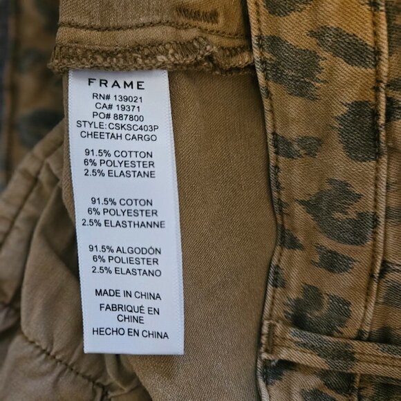 Frame Revolve Cheetah Cargo Skinny Pants - Picture 8 of 8